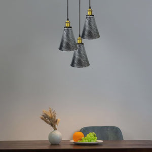 Retro Industrial 3- Head  Vintage Round Base Pendant Ceiling