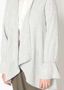 Women's Open Front Ruffle Sleeve Cardigan