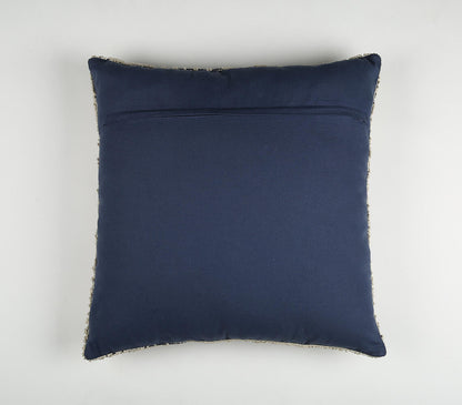 Abstract Textured Blue Cotton Cushion Cover