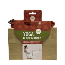 Load image into Gallery viewer, Bamboo Yoga Block &amp; Strap Combo
