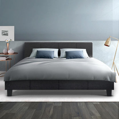 Artiss Neo Bed Frame Fabric - Charcoal Queen