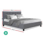 Artiss Vanke Bed Frame Fabric- Grey Double