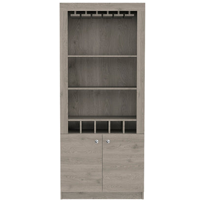 Bar Cabinet Margarita, Five Wine Cubbies, Light Gray Finish