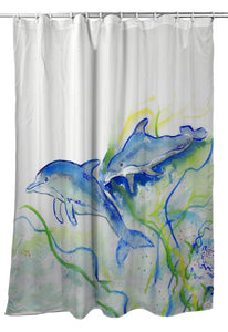 Betsy Drake SH002 70 x 72 in. Betsys Dolphins Shower Curtain