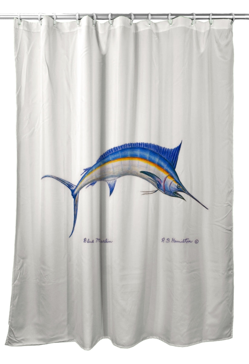 Betsy Drake SH015C 70 x 72 in. Blue Marlin Shower Curtain