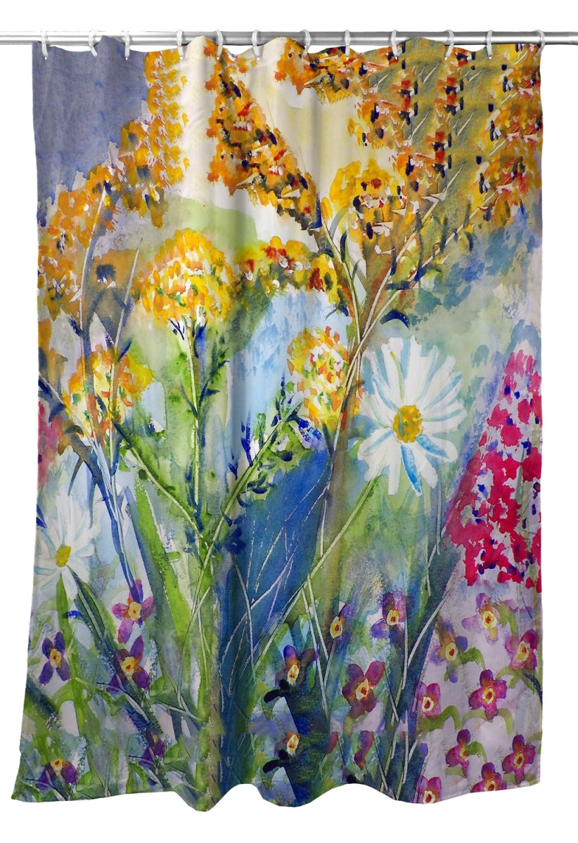 Betsy Drake SH166 70 x 72 in. Wild Flowers Shower Curtain