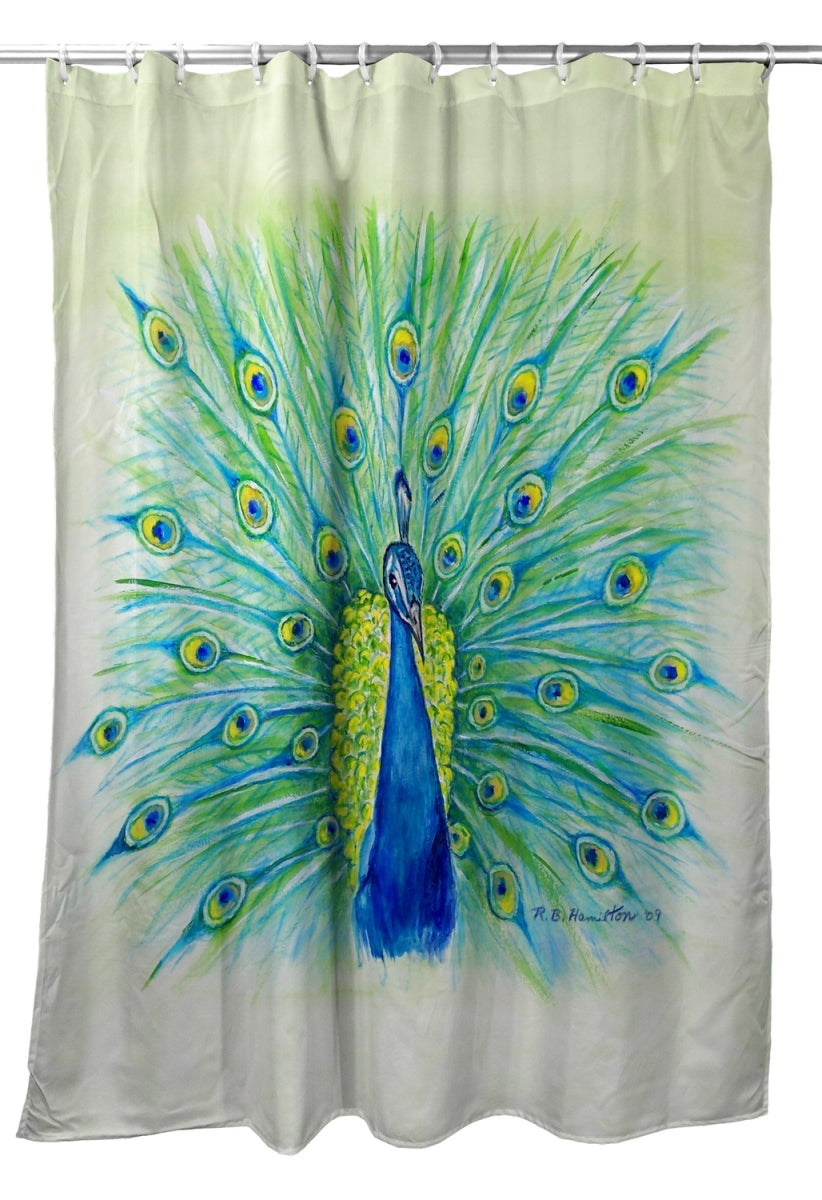 Betsy Drake SH758 70 x 72 in. Peacock Shower Curtain