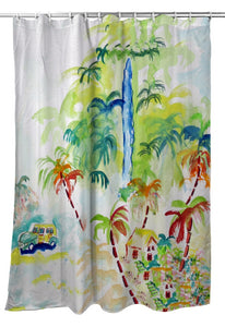 Betsy Drake SH821 70 x 72 in. Colorful Palms Shower Curtain