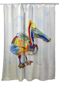 Betsy Drake SH983A 70 x 72 in. Heathcliff Pelican Shower Curtain