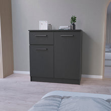 Load image into Gallery viewer, Dresser Carlin, Drawer and 2 Door Cabinets, Black Wengue Finish
