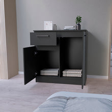 Load image into Gallery viewer, Dresser Carlin, Drawer and 2 Door Cabinets, Black Wengue Finish
