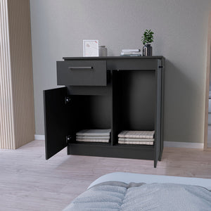 Dresser Carlin, Drawer and 2 Door Cabinets, Black Wengue Finish