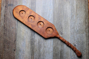 Beer Flight, Carved Handle 4 Glass Holder