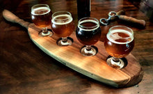 Load image into Gallery viewer, Beer Flight, Carved Handle 4 Glass Holder
