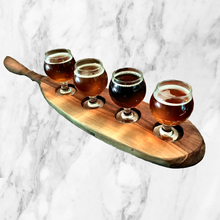 Load image into Gallery viewer, Beer Flight, Carved Handle 4 Glass Holder
