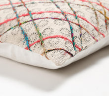 Load image into Gallery viewer, Block Printed &amp; Embroidered Cotton Geometric Cushion Cover
