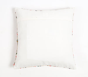 Block Printed & Embroidered Cotton Geometric Cushion Cover