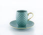 Handmade Pineapple Ceramic Espresso Cup in Blue | Real Gold Accented