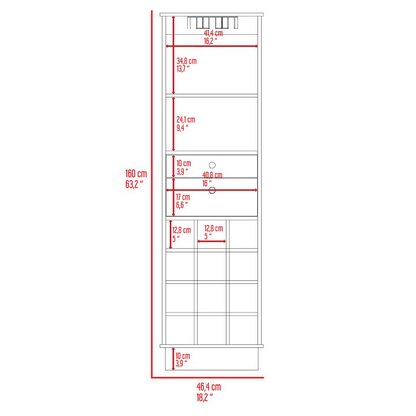 Bar Cabinet Bureck, Two Drawers, Twelve Wine Cubbies, Black Wengue