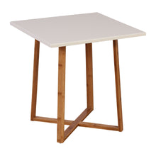 Load image into Gallery viewer, Eccostyle Solid Bamboo Frame Square End Table - White
