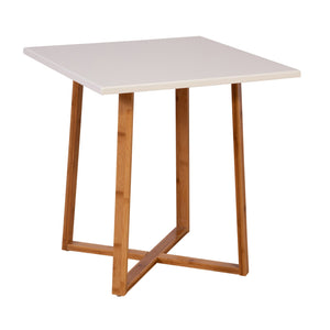 Eccostyle Solid Bamboo Frame Square End Table - White