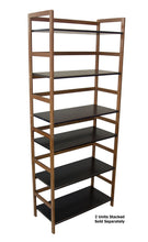 Load image into Gallery viewer, Eccostyle 3-Tier Bamboo Frame Stackable Bookshelf - Caramel &amp; Black
