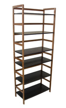 Load image into Gallery viewer, Eccostyle 3-Tier Bamboo Frame Stackable Bookshelf - Caramel &amp; Black
