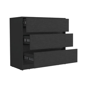 Dresser Maldus, Three drawers, Black Wengue Finish