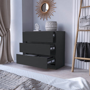 Dresser Maldus, Three drawers, Black Wengue Finish