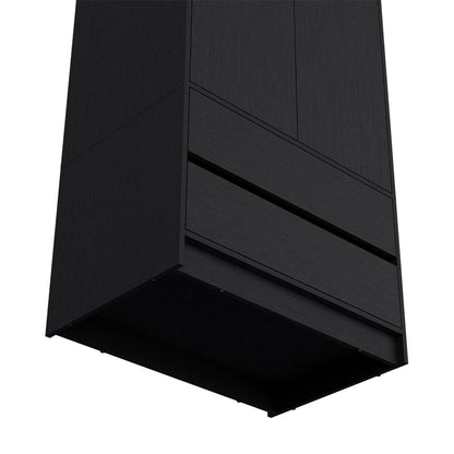 Armoire Closher, Two Drawres, Black Finish