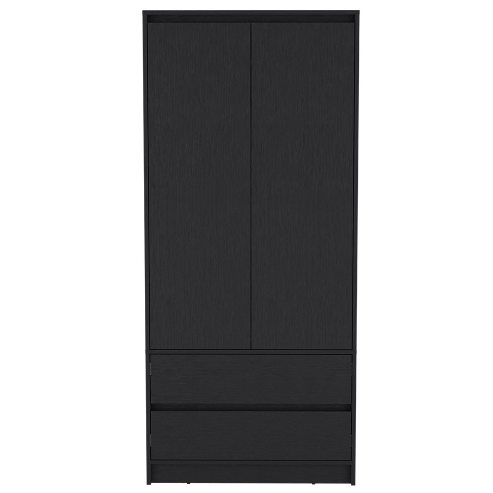 Armoire Closher, Two Drawres, Black Finish