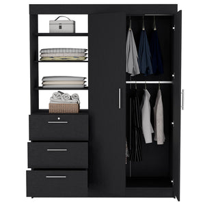 Armoire Rumanu, Three Drawers, Black Wengue Finish