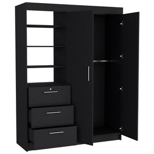 Armoire Rumanu, Three Drawers, Black Wengue Finish