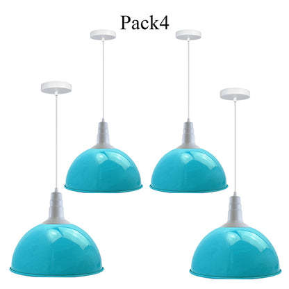 4 Pack Lampshade Vintage Industrial Metal Blue Ceiling Pendant Lights | Home Improvement