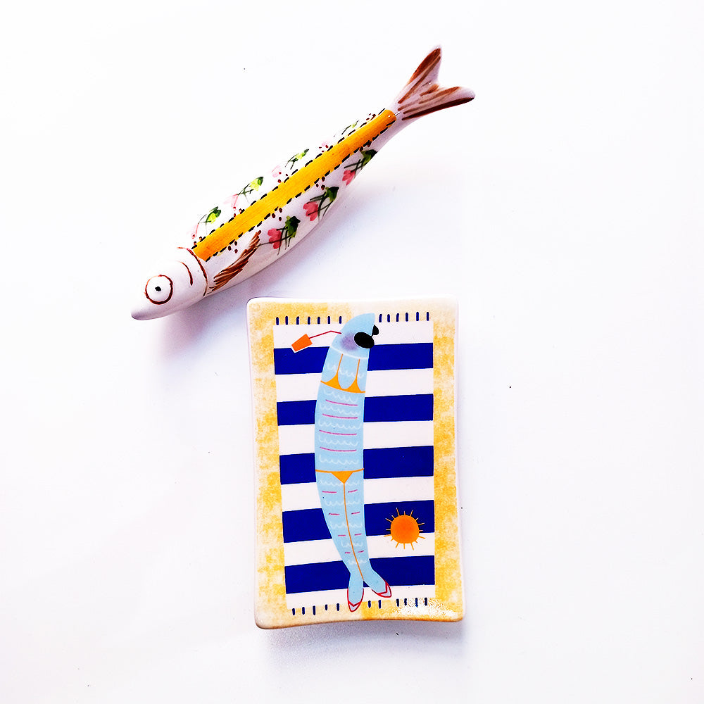 Ceramic Soap Dish - Sardine at the Beach | Kitchen