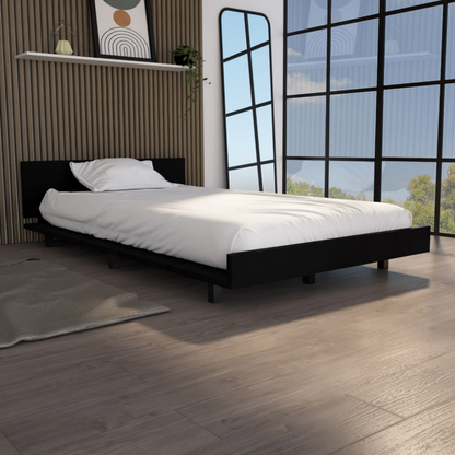 Twin Bed Base Cervants, Frame, Black Wengue Finish