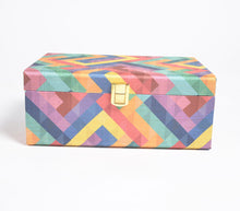 Load image into Gallery viewer, Chevron Shift Tussar Silk Jewelry Box
