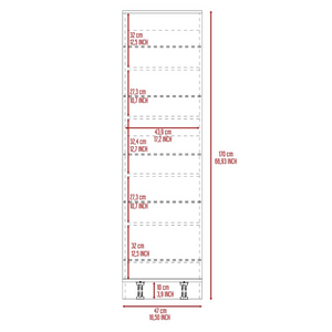 Shoe Rack Chimg, Mirror, Five Interior Shelves, Single Door Cabinet,