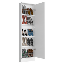 Load image into Gallery viewer, Shoe Rack Chimg, Mirror, Five Interior Shelves, Single Door Cabinet,
