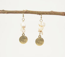 Load image into Gallery viewer, Coastal Coin &amp; Seashell Dangle Earrings
