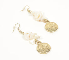 Load image into Gallery viewer, Coastal Coin &amp; Seashell Dangle Earrings
