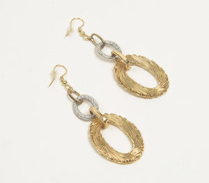 Coiled Iron Chain Dangle Earrings