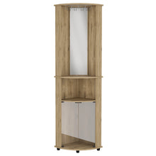 Load image into Gallery viewer, Corner Bar Cabinet Rialto, Three Shelves, Macadamia Finish
