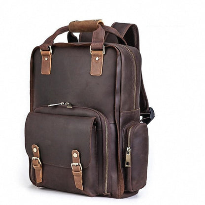 The Gaetano | Large Leather Backpack Camera Bag with Tripod Holder | Bags & Wallets