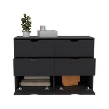 Load image into Gallery viewer, Dresser Curio, Four Drawers, Black Wengue Finish
