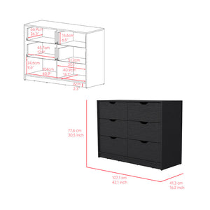 Dresser Curio, Four Drawers, Black Wengue Finish