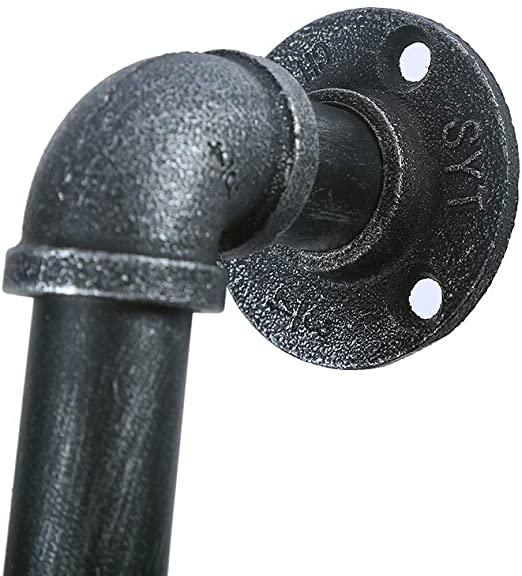 (12in - Black Brush Silver) Industrial Barn Door Handles, 100%