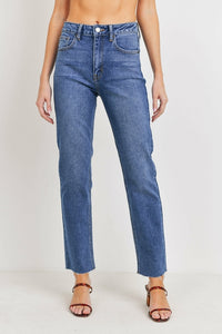 JBD HIGH RISE SCISSOR CUT CLEAN STRAIGHT LEG JEAN