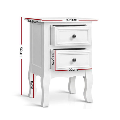 Artiss Bedside Tables Drawers Side Table French Storage Cabinet