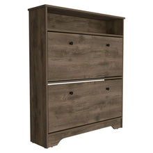 Load image into Gallery viewer, Shoe Rack Dublin, One Open Shelf, Two Extendable Cabinets, Dark Brown
